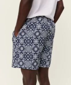 Les Deux Stan AOP Swim Shorts Light Ivory/Dark Navy