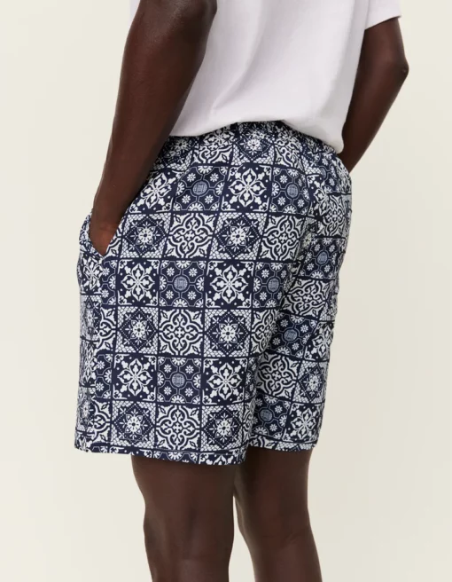 Les Deux Stan AOP Swim Shorts Light Ivory/Dark Navy