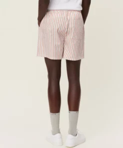 Les Deux Stan Stripe Seersucker Swim Shorts Ivory/Baked Papaya