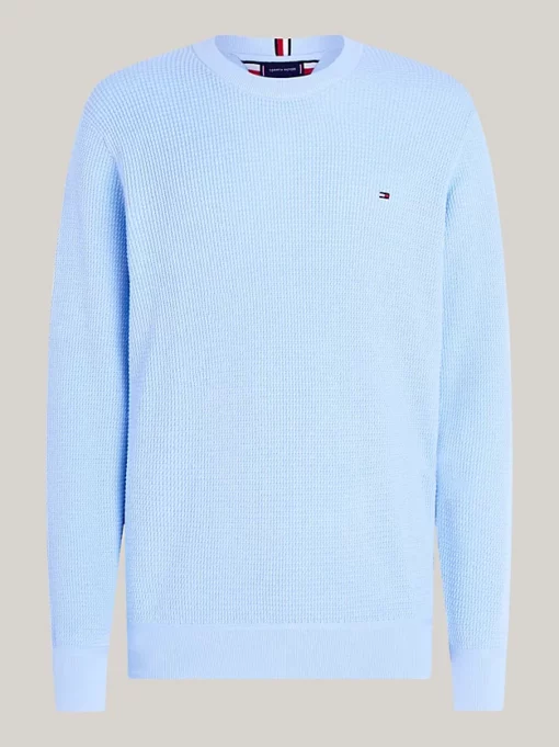 Tommy Hilfiger Waffle Knit Crew Vessel Blue