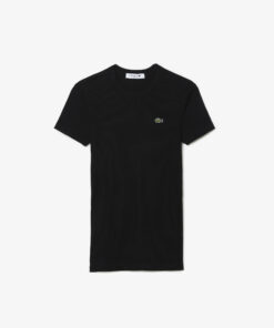 Lacoste Slim Fit Ribbed Cotton T-shirt Black