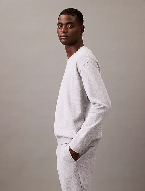 Calvin Klein Modern Terry Lounge Sweatshirt Medium Grey Heather