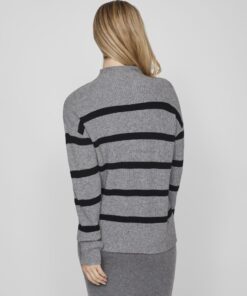 Vila Ril Mockneck Knit Medium Grey Melange