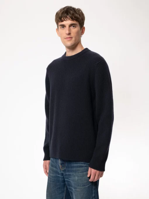 Nudie Jeans August Rib Wool Navy