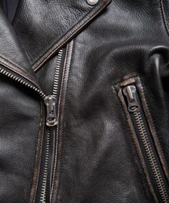 Nudie Jeans Greta Biker Leather Jacket Black