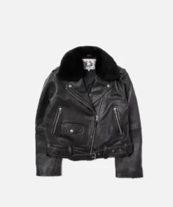 Nudie Jeans Greta Biker Leather Jacket Black