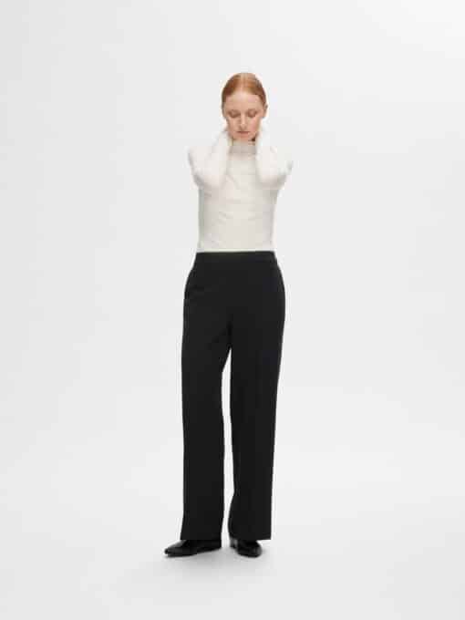 Selected Femme Tara Wide Pant Black