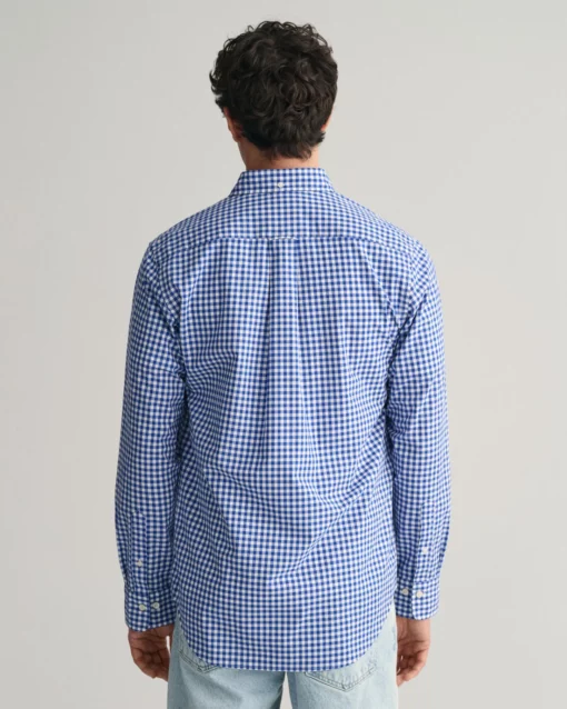 Gant Classic Poplin Gingham Shirt College Blue