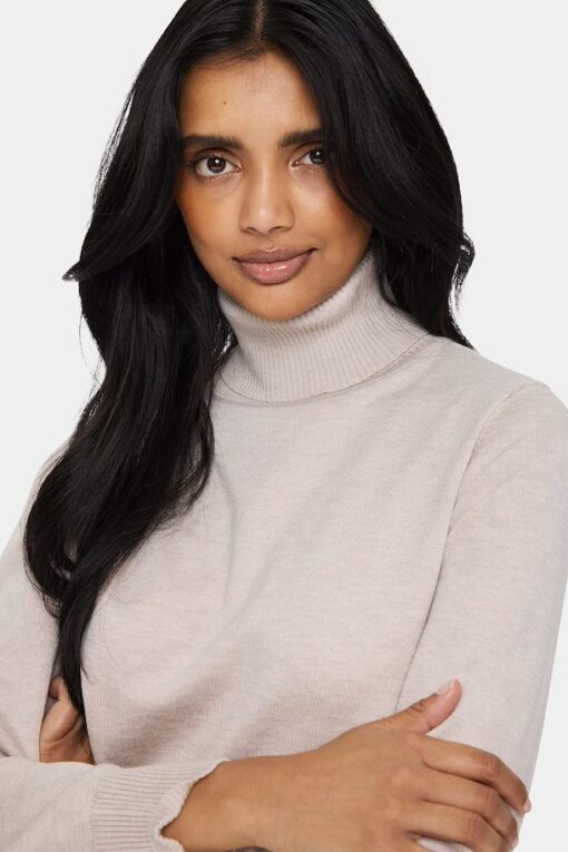 Saint Tropez Milasz Rollneck Pullover Gray Morn Melange