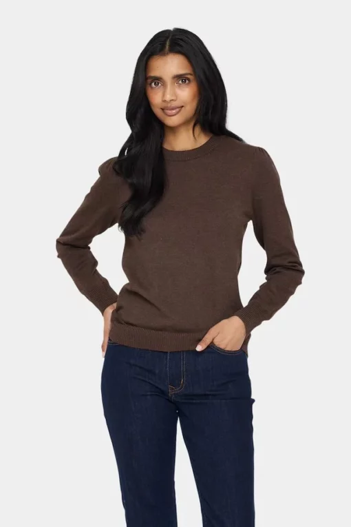 Saint Tropez Milasz Pullover Dark Oak Melange