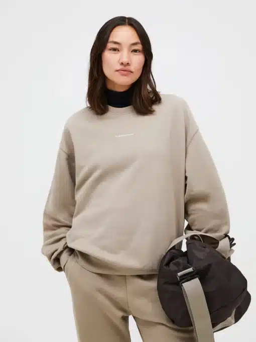Peak Performance Cotton Terry Crew Women Avid Beige