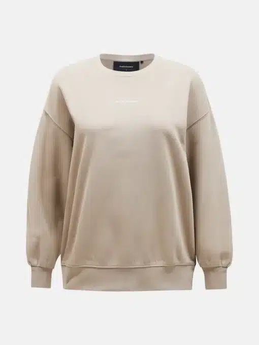 Peak Performance Cotton Terry Crew Women Avid Beige