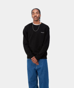 Carhartt WIP Script Embroidery Sweat Black