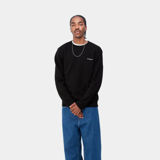 Carhartt WIP Script Embroidery Sweat Black