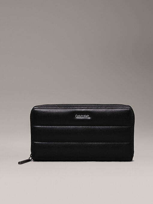 Calvin Klein Quilted RFID Zip Around Wallet Black