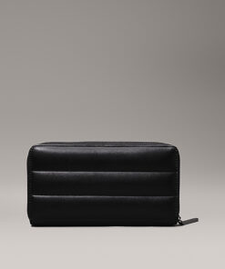 Calvin Klein Quilted RFID Zip Around Wallet Black
