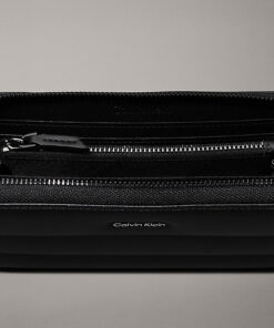 Calvin Klein Quilted RFID Zip Around Wallet Black