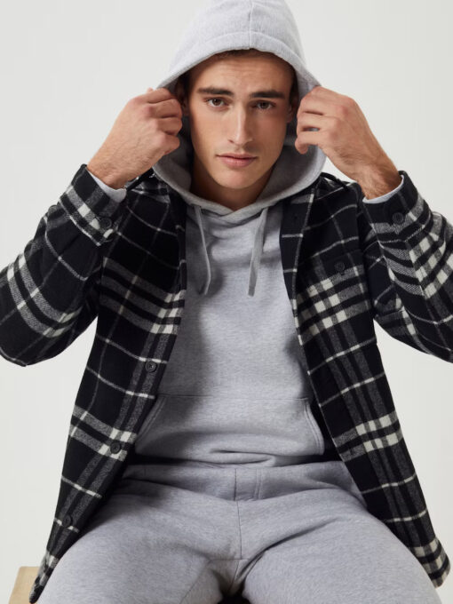 Björn Borg Centre Overshirt Black White Wool Check