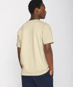 Knowledge Cotton Apparel Basic Badge Polo T-shirt Safari Melange