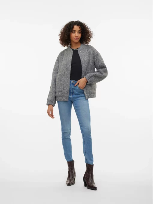 Vero Moda Amber Elite Bomber Jakcet Medium Grey Melange