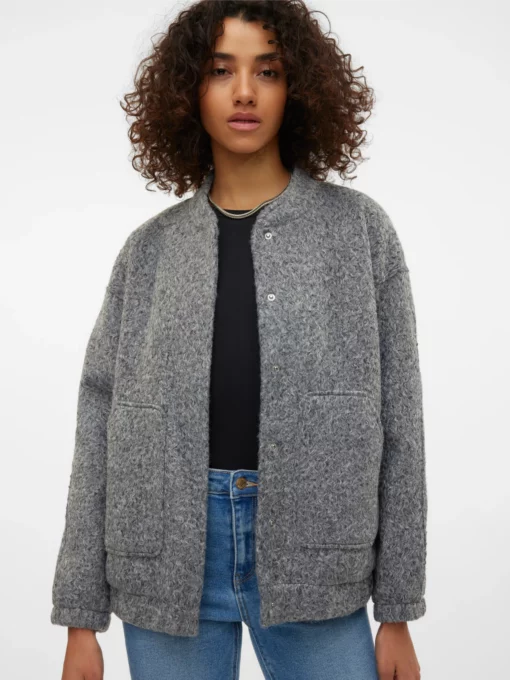 Vero Moda Amber Elite Bomber Jakcet Medium Grey Melange