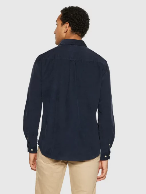 Knowledge Cotton Apparel Regular fit Corduroy Shirt Total Eclipse