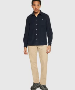 Knowledge Cotton Apparel Regular fit Corduroy Shirt Total Eclipse