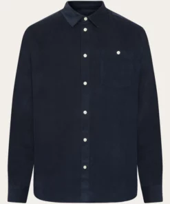 Knowledge Cotton Apparel Regular fit Corduroy Shirt Total Eclipse