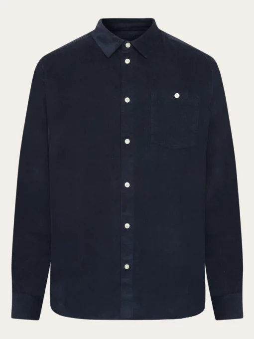 Knowledge Cotton Apparel Regular fit Corduroy Shirt Total Eclipse