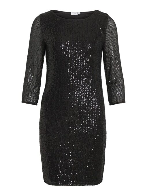 Vila Sparkling O-Neck Dress Black
