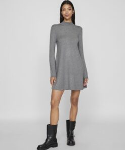Vila Comfy A-line Dress Medium Grey Melange