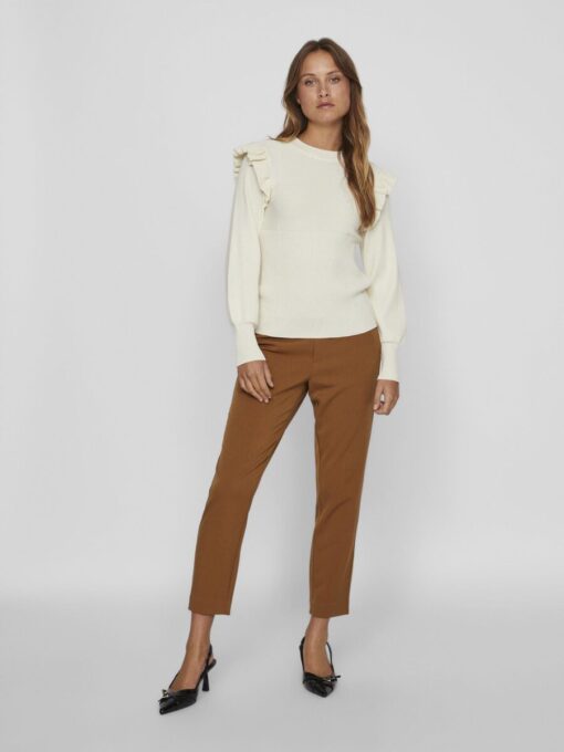 Vila Neira Rib Knit Top Birch