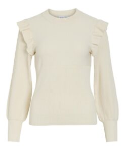 Vila Neira Rib Knit Top Birch