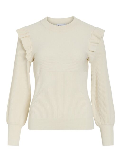 Vila Neira Rib Knit Top Birch