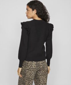 Vila Neira Rib Knit Top Black