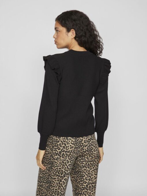 Vila Neira Rib Knit Top Black