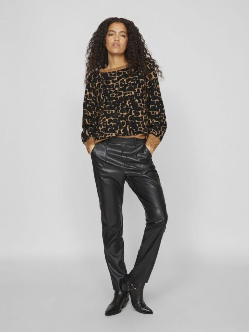 Vila Dagmar Coated Pants Black