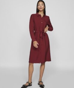 Vila Domira Shirt Knee Dress Cabernet