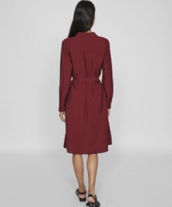 Vila Domira Shirt Knee Dress Cabernet