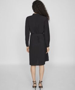 Vila Domira Shirt Knee Dress Black Beauty