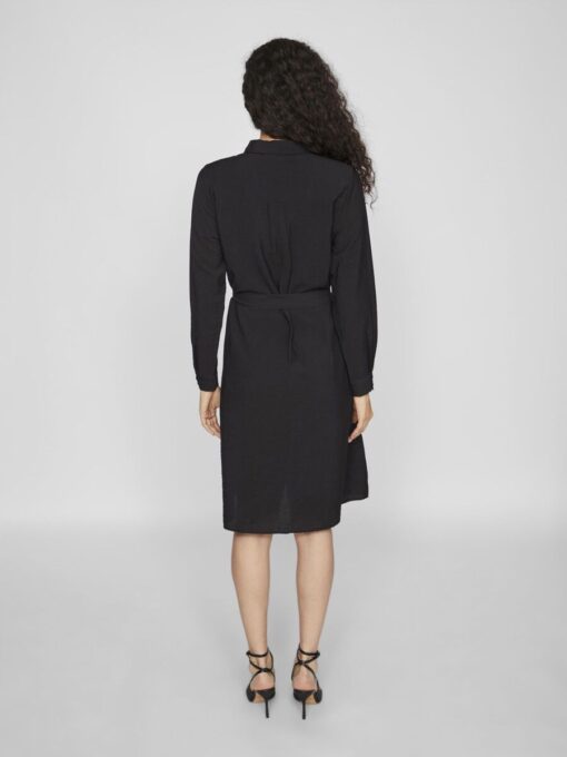 Vila Domira Shirt Knee Dress Black Beauty