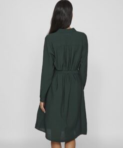 Vila Domira Shirt Knee Dress Black Scarab