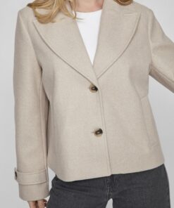 Vila Solo Short Jacket Natural Melange