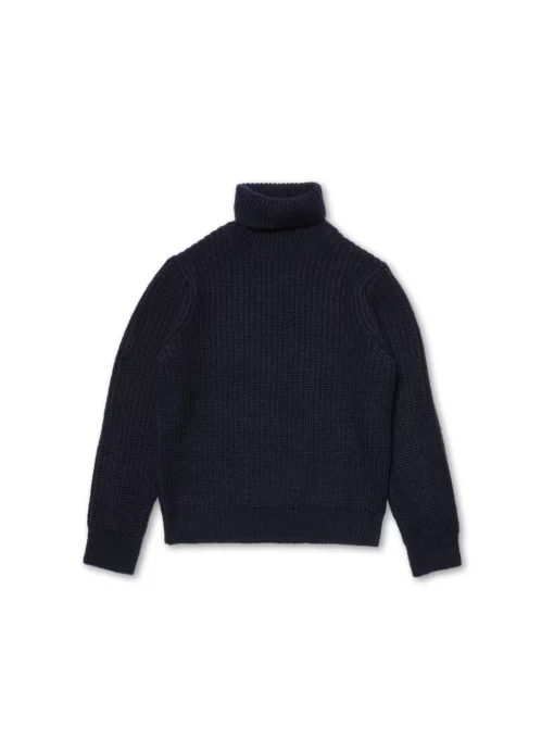 Nudie Jeans August Chunky Rollneck Wool Knit Navy