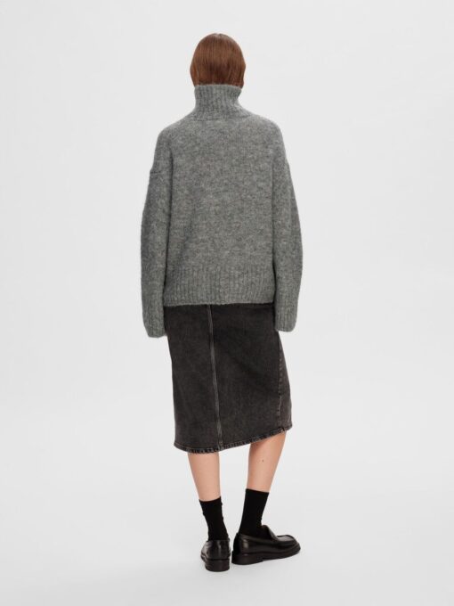 Selected Femme Gabella High-Neck Knit Light Grey Melange