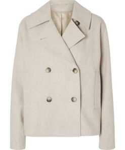 Selected Femme Alma Short Wool Jacket Sandshell