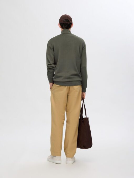 Selected Homme Manuel Soft Zip High Neck Sweater Forest Night