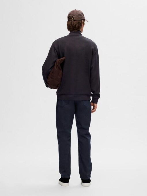 Selected Homme Manuel Soft Zip High Neck Sweatshirt Black