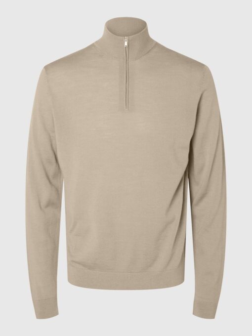 Selected Homme Tray Mern Half-Zip Knit Kelp