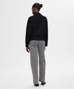 Selected Femme Hella High Neck Knit Black